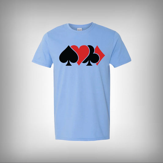 Poker Playing Card Suit Half Sleeves T-shirt