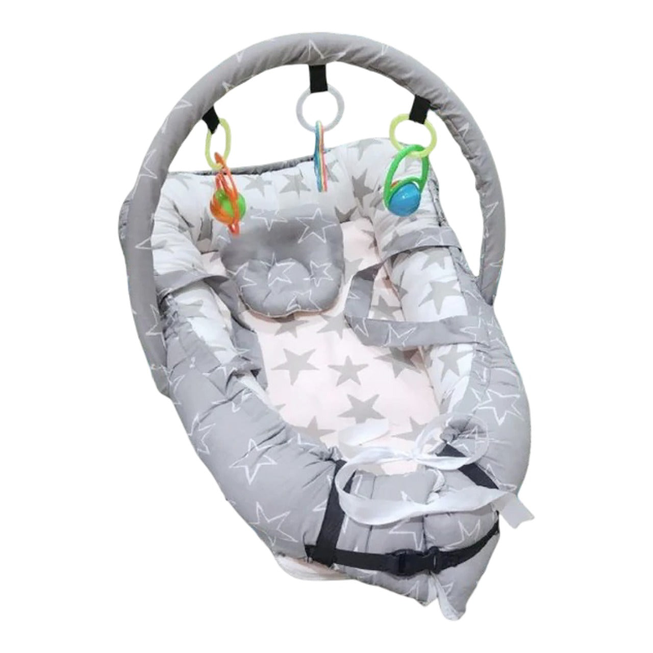 Baby Snuggle Bed with Hanging Toys – Newborn Sleep Support (0–12 Months)