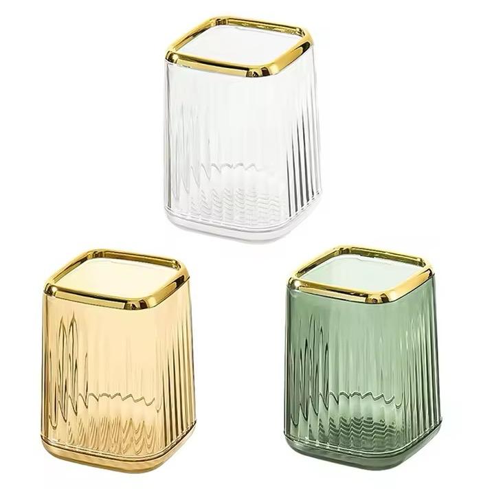 3 PCs DASITON Makeup Brush Holder – Square Plastic Organizer