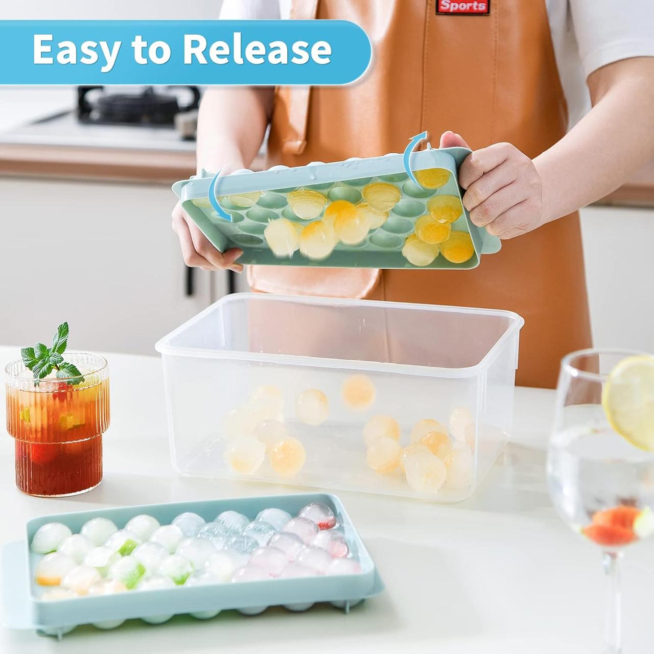 3 Tray Set Of Fast Freezing Silicone Ice Tray – 99-Piece Round & Sphere Ice Ball Mold for Home Bar & Parties