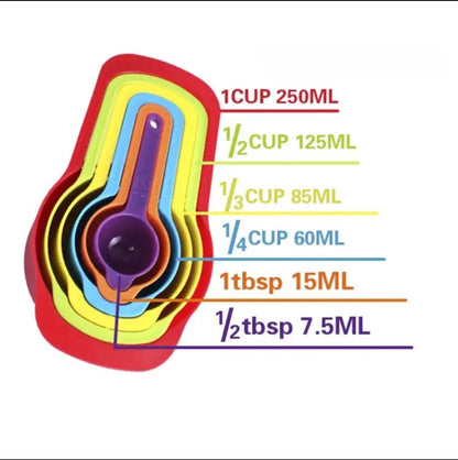 6-Piece Measuring Cup & Spoon Set – Colorful & Stackable