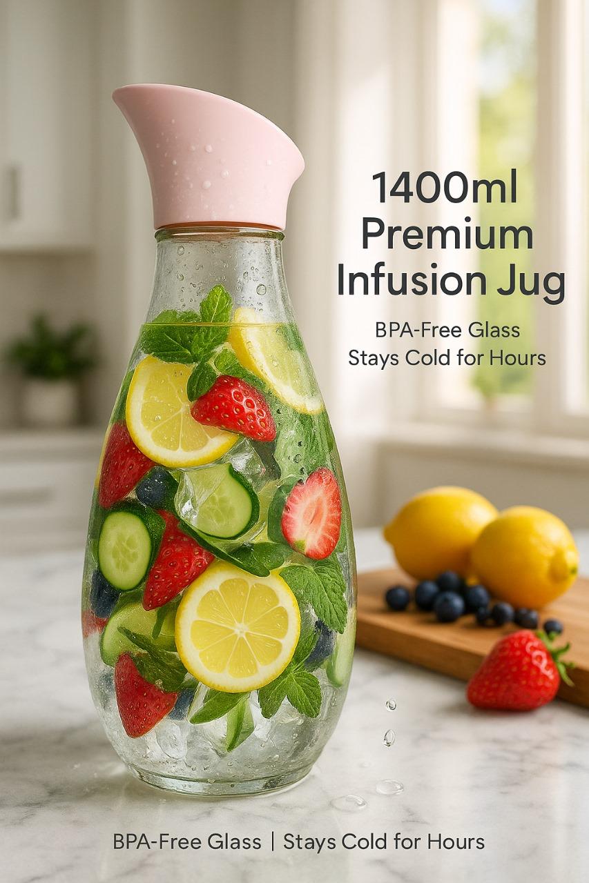 Snail Acrylic Juice Bottle 1.4L – Durable Taiwan-Made BPA-Free Water & Juice Container with Leak-Proof Lid