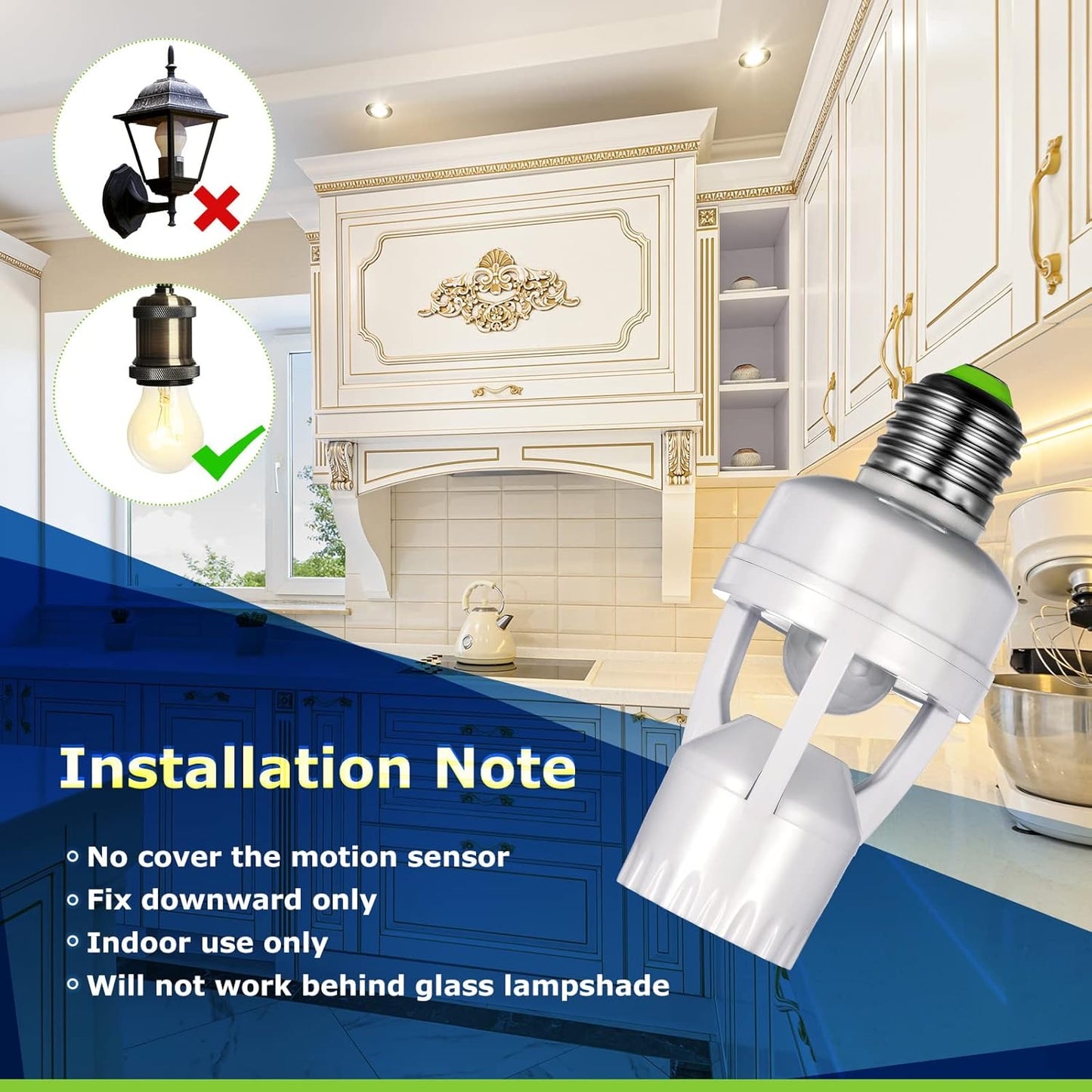 Motion Sensor Light Bulb Holder E27