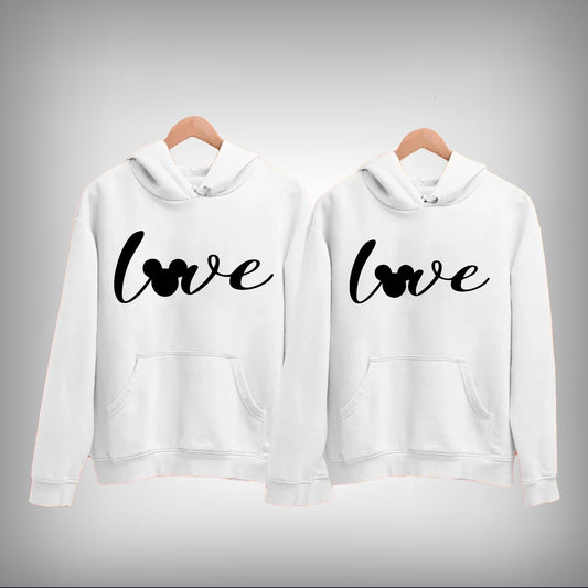 Love Vector Art Couple Hoodie