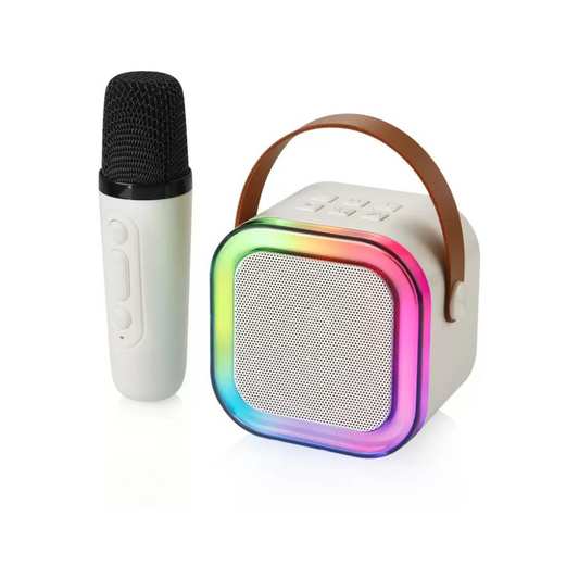 Wireless Bluetooth Microphone Speaker with Portable RGB Colorful Lights – HIFI Sound, Karaoke & Party Speaker