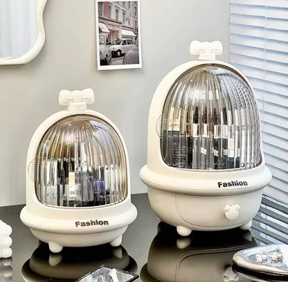 Rounded Cosmetics Organizer – Makeup & Jewelry Storage Box