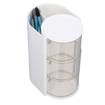 3-Layer Rotating Makeup Brush Organizer – Space-Saving Holder