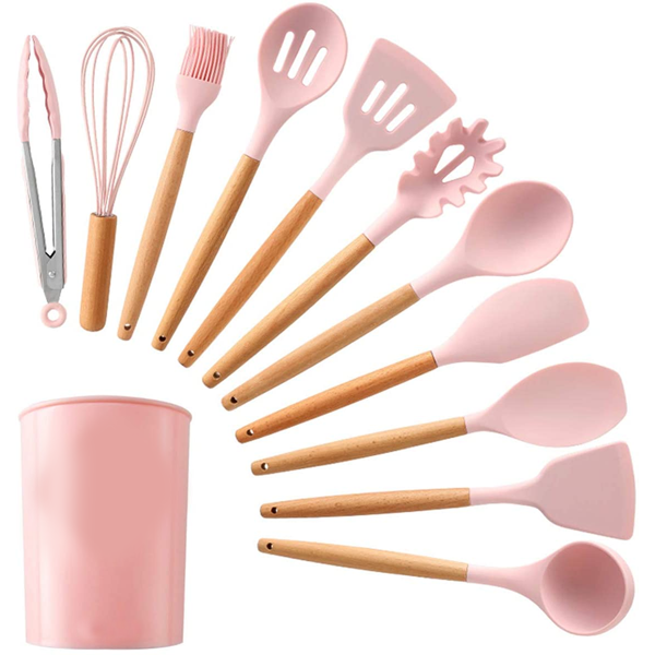 Big Silicone Utensils 12pcs Set – Durable & Heat-Resistant