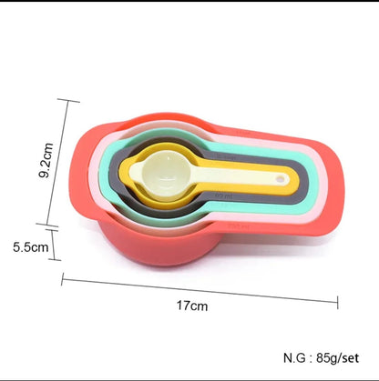 6-Piece Measuring Cup & Spoon Set – Colorful & Stackable