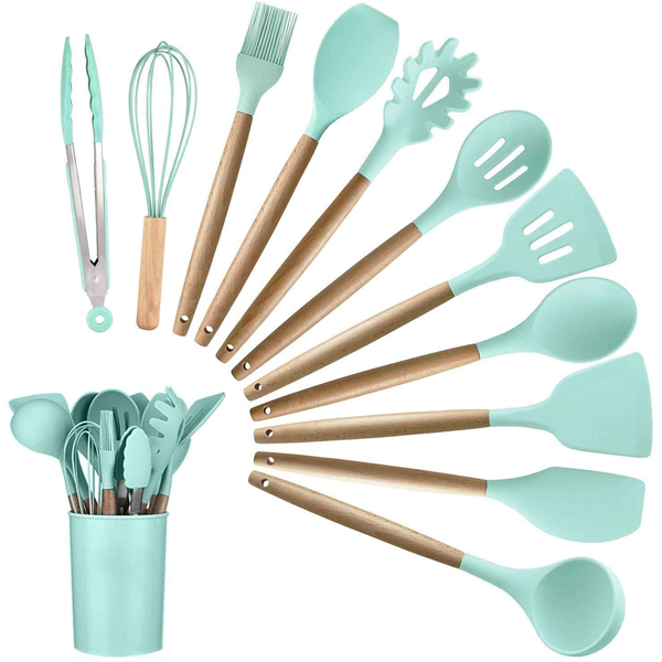 Big Silicone Utensils 12pcs Set – Durable & Heat-Resistant