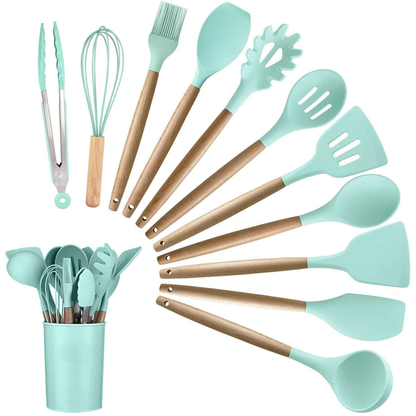 Big Silicone Utensils 12pcs Set – Durable & Heat-Resistant