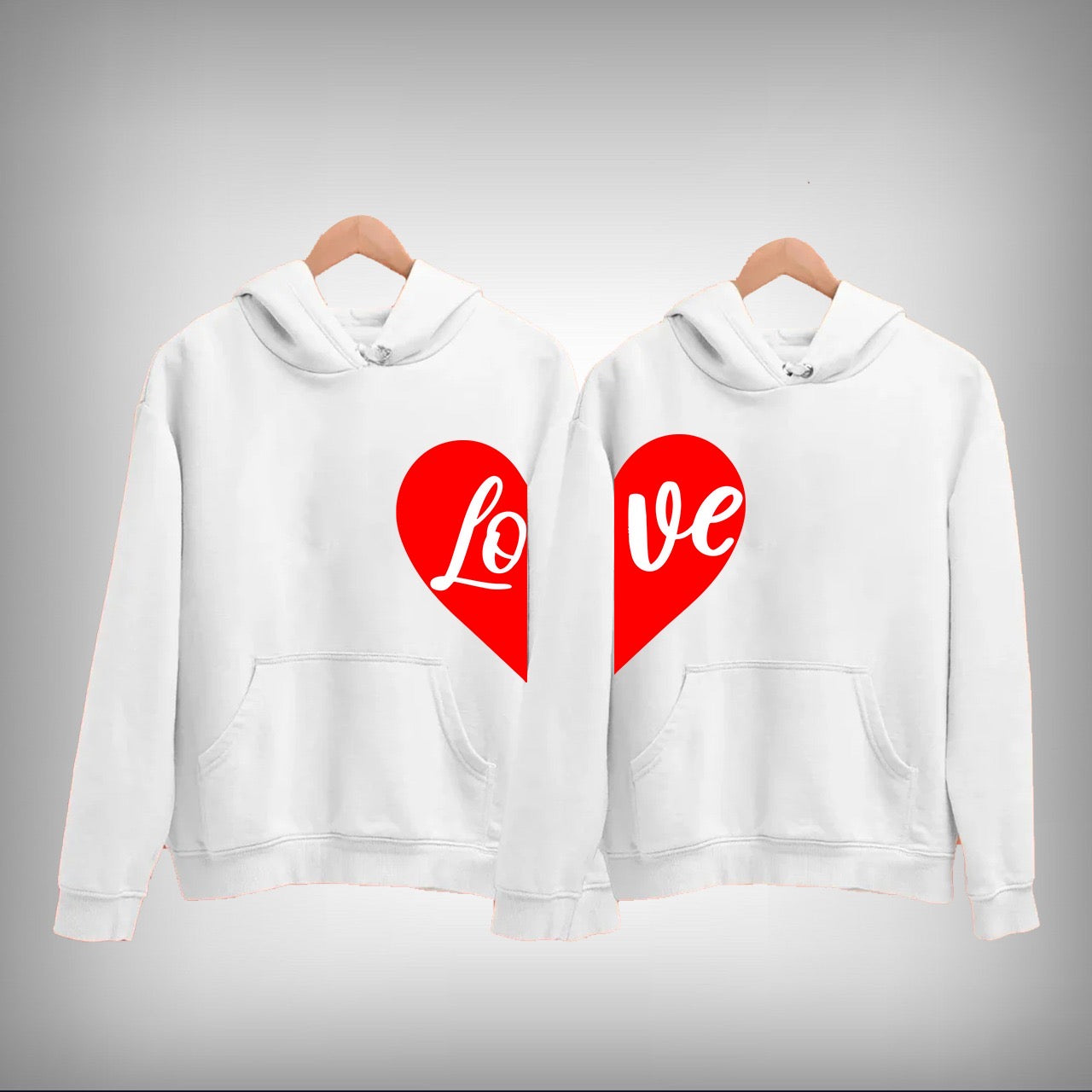 Love with Heart Couple Hoodie