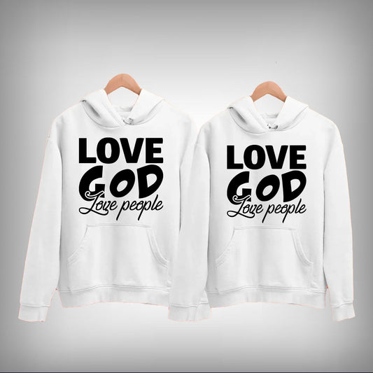 Love God Love People Couple Hoodie