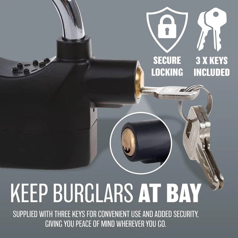 Anti-Theft Alarm Lock – Motion Sensor, Steel, Loud Siren