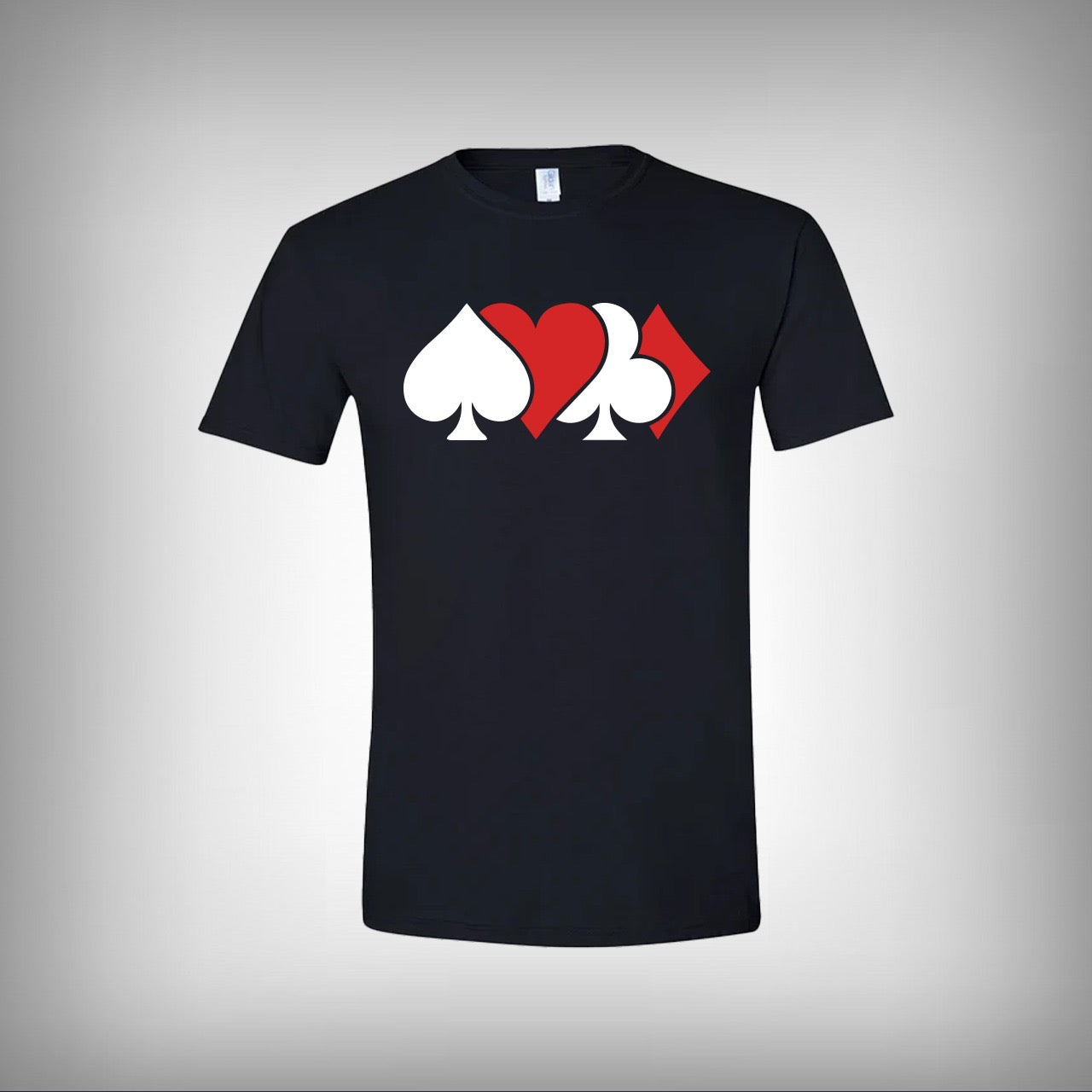 Poker Playing Card Suit Half Sleeves T-shirt