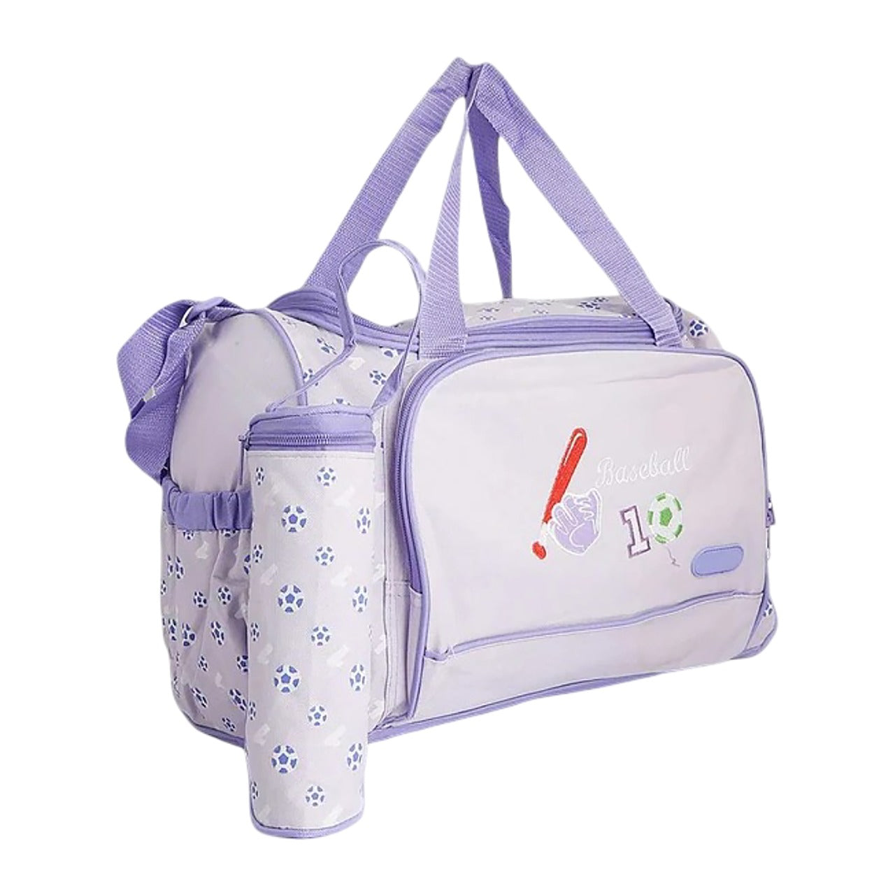 Embroidered Baby Bag Set for Mom & Daughter – Cute Diaper Bag with Bottle Holder & Side Pockets