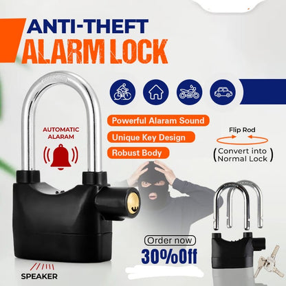 Anti-Theft Alarm Lock – Motion Sensor, Steel, Loud Siren