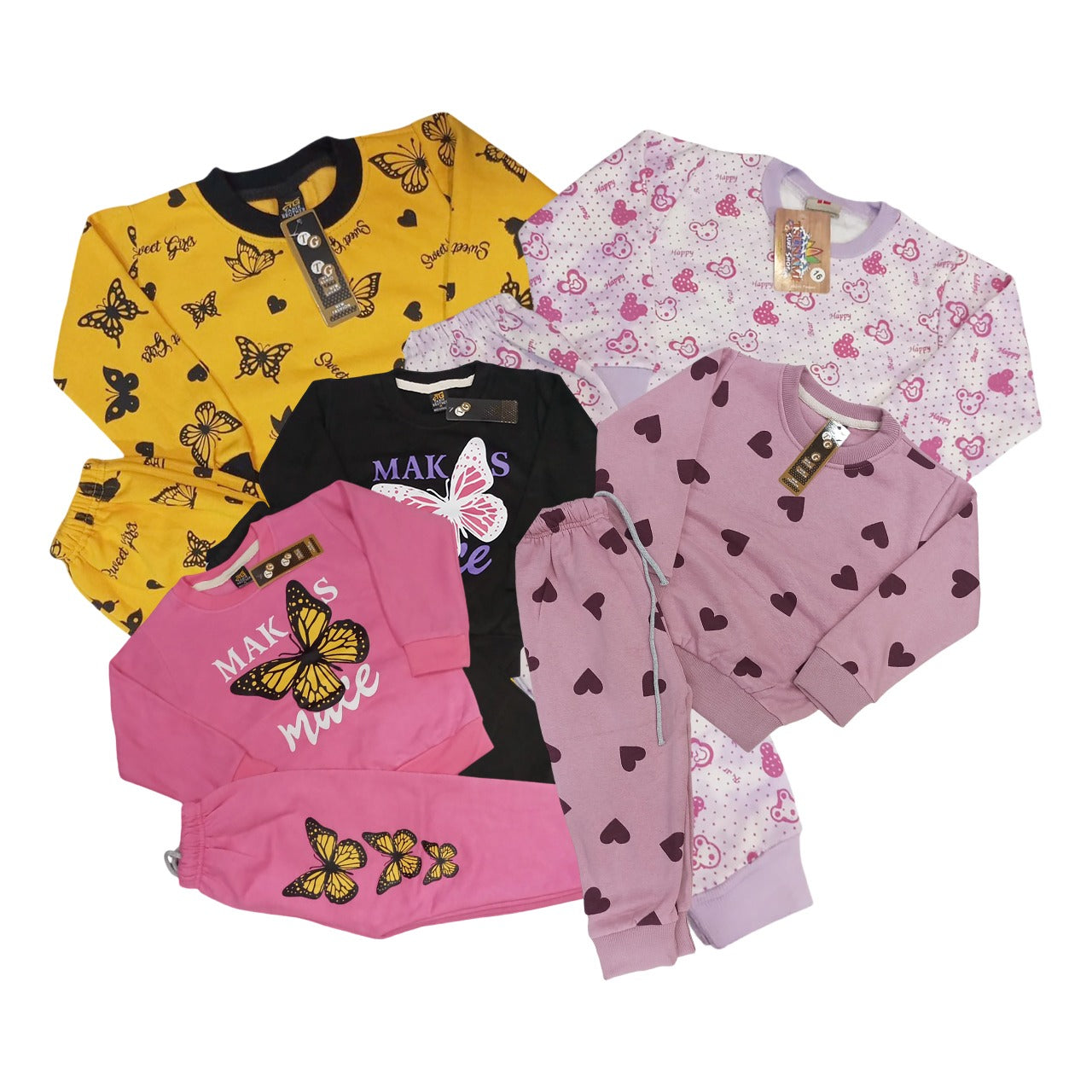 Girls Hooded Fleece Sweatshirt & Trouser Set