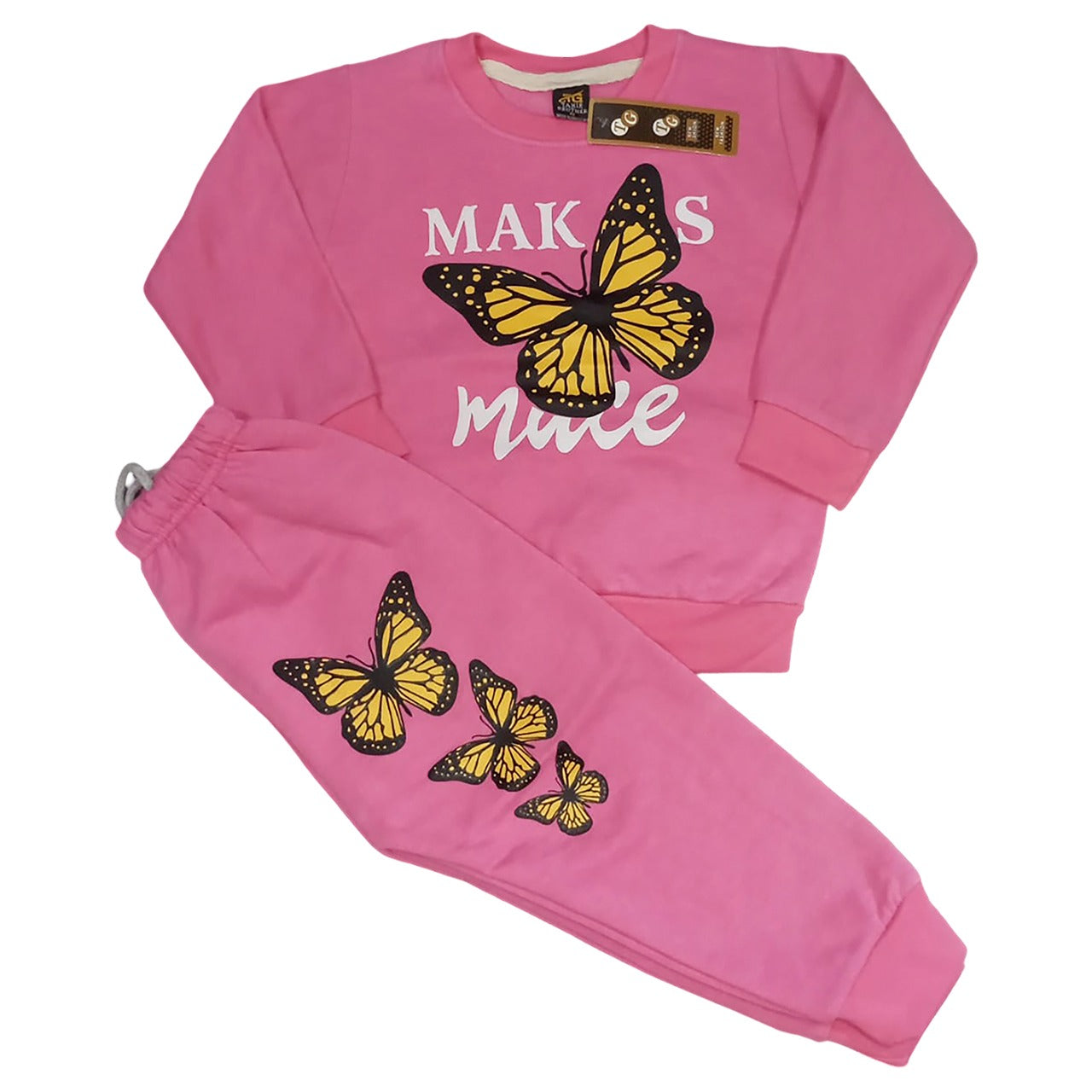 Girls Hooded Fleece Sweatshirt & Trouser Set