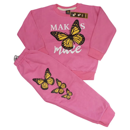 Girls Hooded Fleece Sweatshirt & Trouser Set