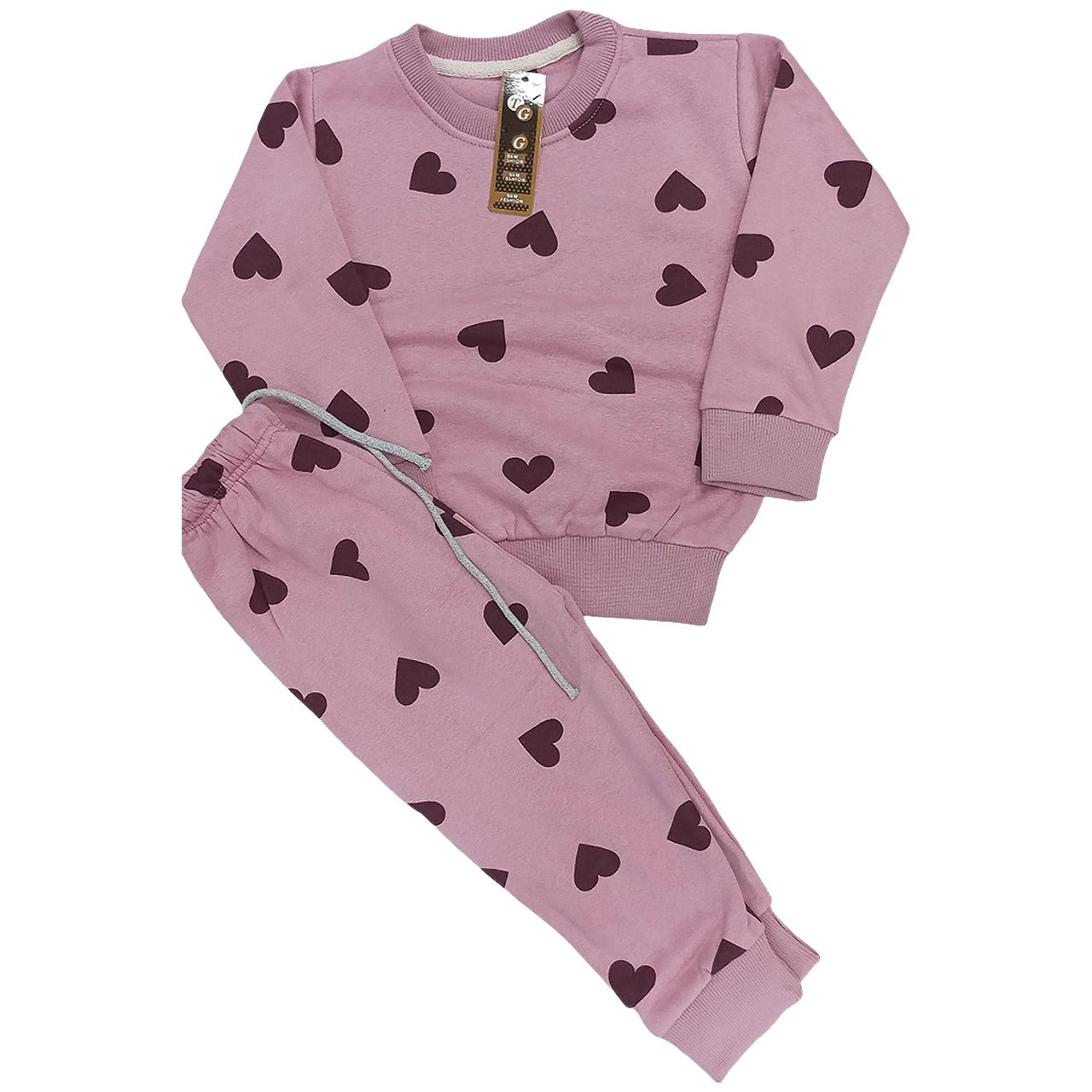 Girls Hooded Fleece Sweatshirt & Trouser Set