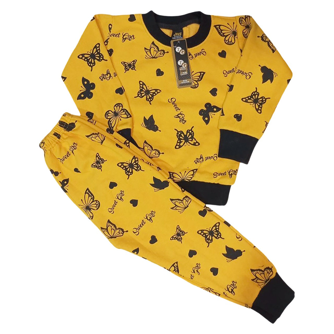 Girls Hooded Fleece Sweatshirt & Trouser Set