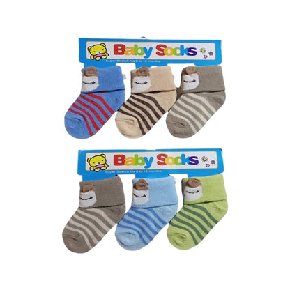 Baby and Baba Socks – Multicolor 3-Pair Set
