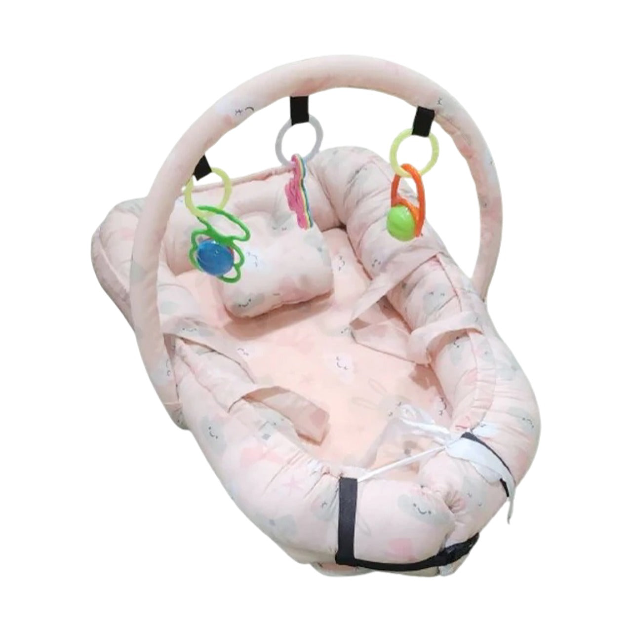 Baby Snuggle Bed with Hanging Toys – Newborn Sleep Support (0–12 Months)